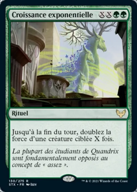 Croissance exponentielle, carte Magic STX 130 — extension Strixhaven: l'Académie des Mages