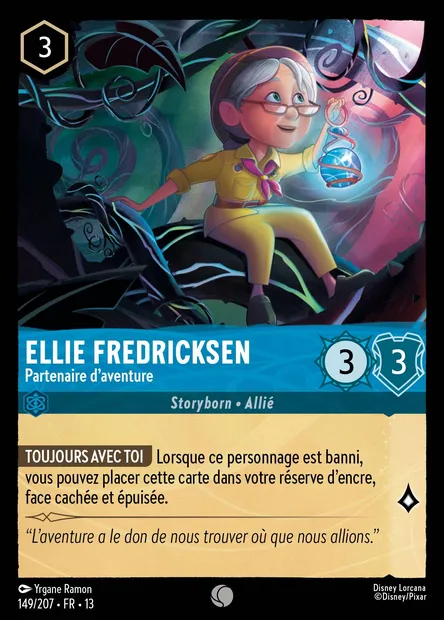 Ellie Fredricksen - Partenaire d'aventure, carte Disney Lorcana CH13-149 — extension Invasion Epineuse!