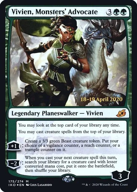 Vivien, partisane des monstres, carte Magic PIKO 175s — extension Ikoria: Lair of Behemoths Promos