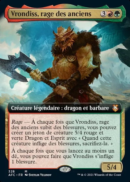 Vrondiss, rage des anciens, carte Magic AFC 328 — extension Forgotten Realms Commander