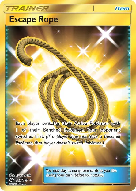 Escape Rope, Pokémon card BUS 163 — Burning Shadows set