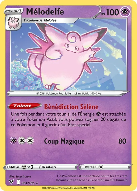 Mélodelfe, carte Pokémon VIV 64 — extension Voltage Éclatant