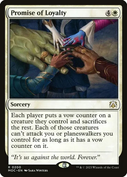 Promise of Loyalty, Magic card MOC 200 — March of the Machine Commander set