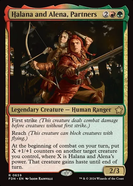 Halana and Alena, Partners, Magic card FDN 659 — Foundations set