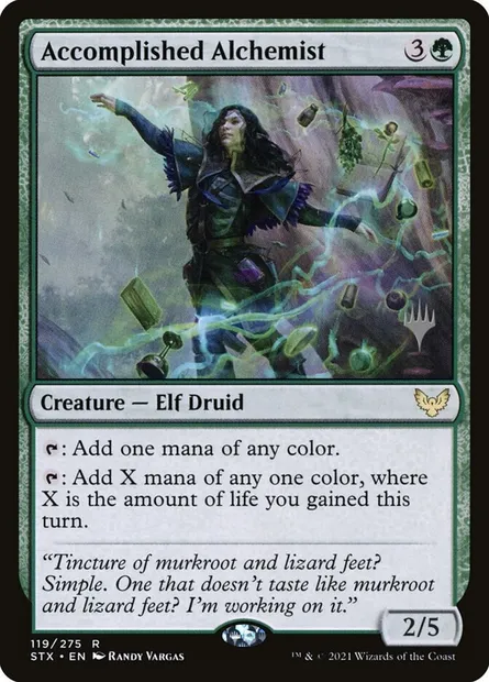 Accomplished Alchemist, Magic card PSTX 119p — Strixhaven: School of Mages Promos set