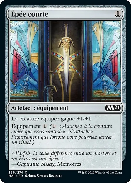 Épée courte, carte Magic M21 236 — extension Core Set 2021