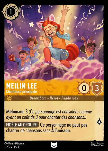 Meilin Lee - Chanteuse principale, carte Disney Lorcana CH13-007 — extension Invasion Epineuse!