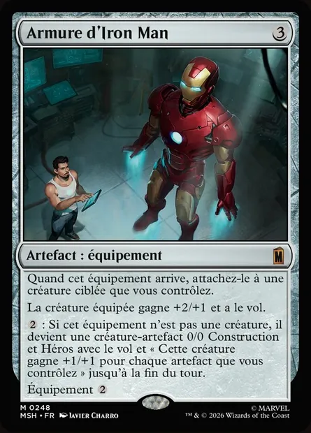 Armure d'Iron Man, carte Magic MSH 248 — extension Marvel Super Heroes