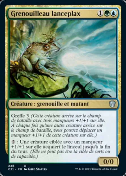 Grenouilleau lanceplax, carte Magic C21 226 — extension Commander 2021