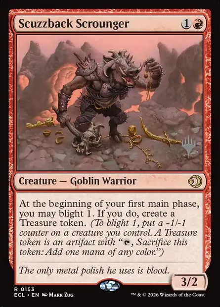 Scuzzback Scrounger, Magic card PECL 153p — Lorwyn Eclipsed Promos set