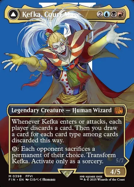 Kefka, Court Mage // Kefka, Ruler of Ruin, Magic card FIN 398 — Final Fantasy set