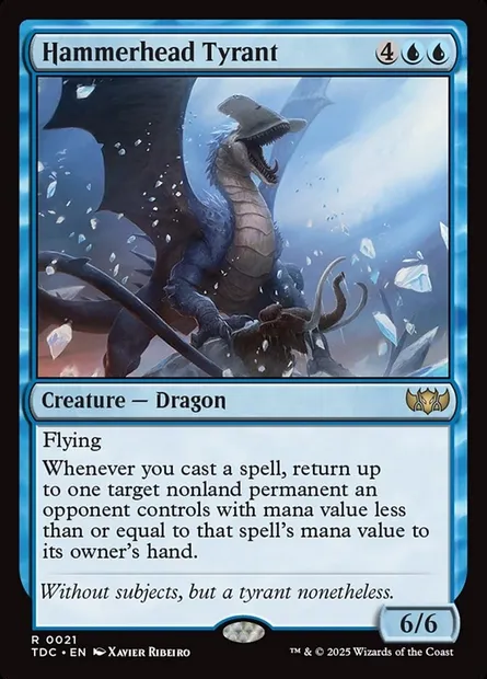 Hammerhead Tyrant, Magic card TDC 21 — Tarkir: Dragonstorm Commander set