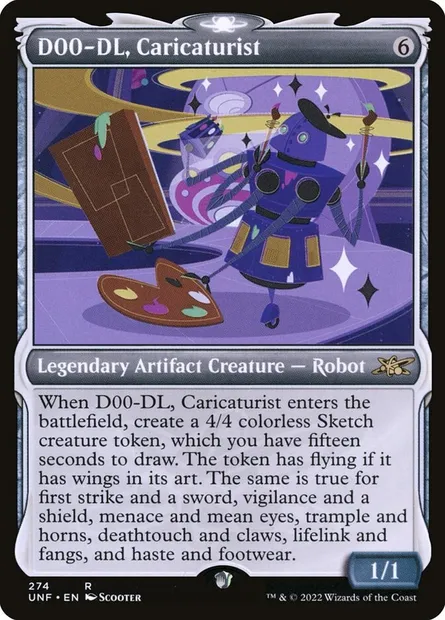 D00-DL, Caricaturist, Magic card UNF 274 — Unfinity set