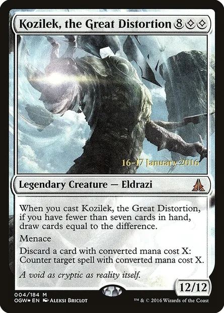Kozilek, the Great Distortion, Magic card POGW 4s — Oath of the Gatewatch Promos set