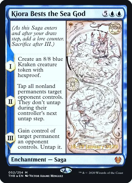 Kiora Bests the Sea God, Magic card PTHB 52s — Theros Beyond Death Promos set