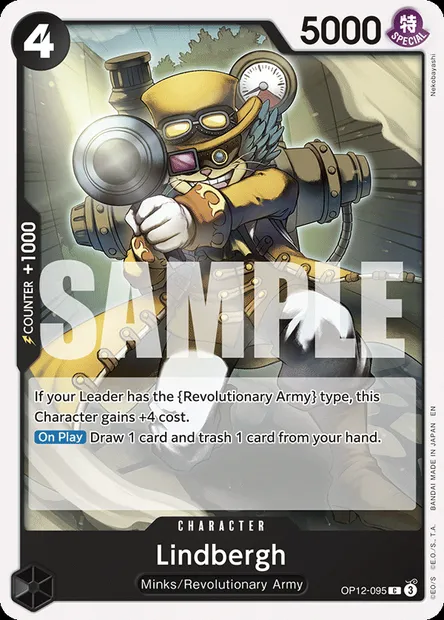 Lindbergh, One Piece card OP12-095 — LEGACY OF THE MASTER set