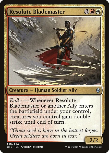 Resolute Blademaster, Magic card BFZ 218 — Battle for Zendikar set