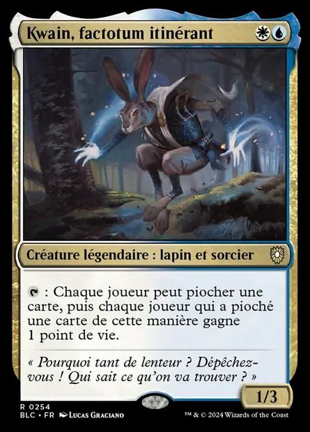 Kwain, factotum itinérant, carte Magic BLC 254 — extension Bloomburrow Commander