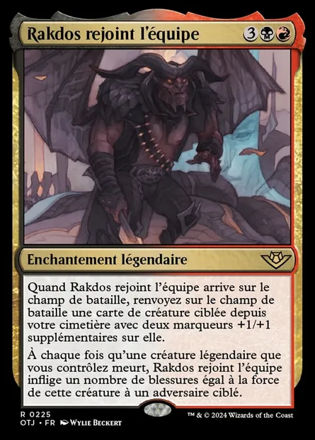 Rakdos rejoint l'équipe, carte Magic OTJ 225 — extension Outlaws of Thunder Junction