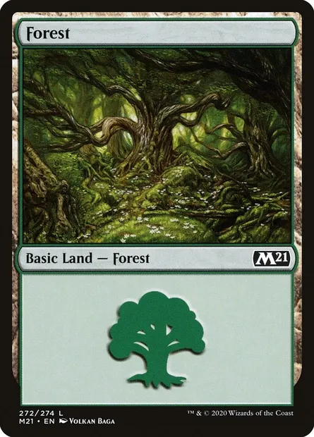 Forest, Magic card M21 272 — Core Set 2021 set