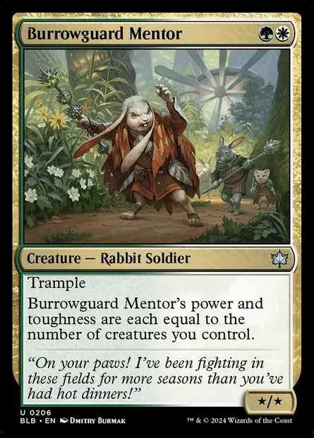 Burrowguard Mentor, Magic card BLB 206 — Bloomburrow set