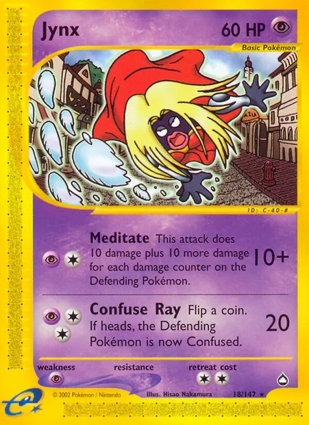 Jynx, Pokémon card AQ 18 — Aquapolis set