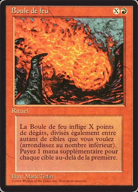 Boule de feu, carte Magic FBB 150 — extension Foreign Black Border