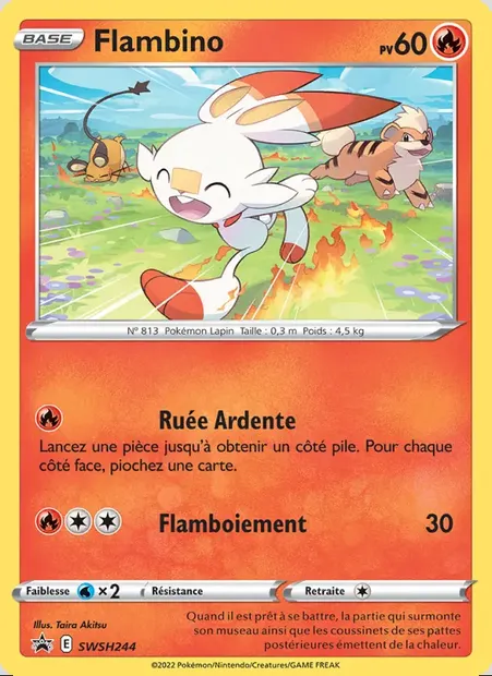 Flambino, carte Pokémon SWSH 244 — extension Promo SWSH