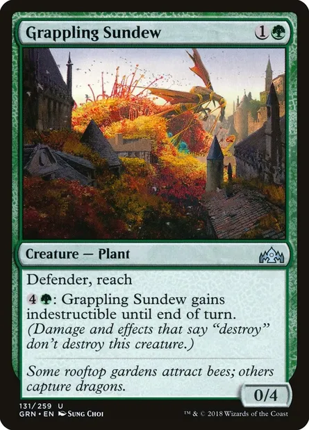 Grappling Sundew, Magic card GRN 131 — Guilds of Ravnica set