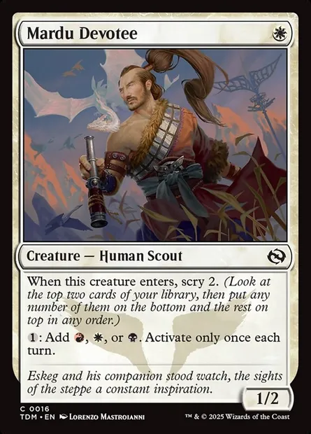 Mardu Devotee, Magic card TDM 16 — Tarkir: Dragonstorm set