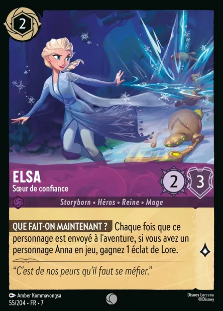 Elsa - Sœur de confiance, carte Disney Lorcana CH7-055 — extension L'île d'Archazia
