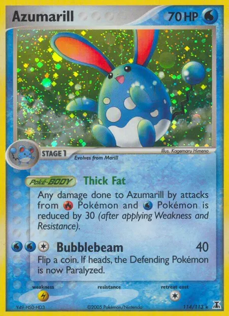 Azumarill, Pokémon card DS 114 — Delta Species set