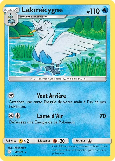 Lakmécygne, carte Pokémon CEC 60 — extension Éclipse Cosmique