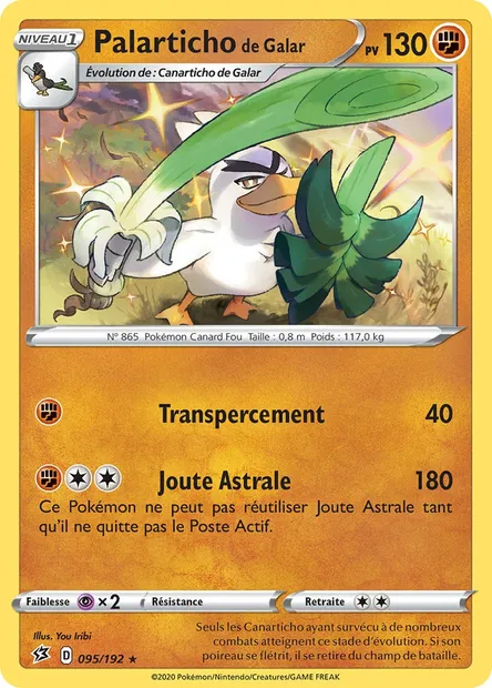 Palarticho de Galar, carte Pokémon RCL 95 — extension Clash des Rebelles
