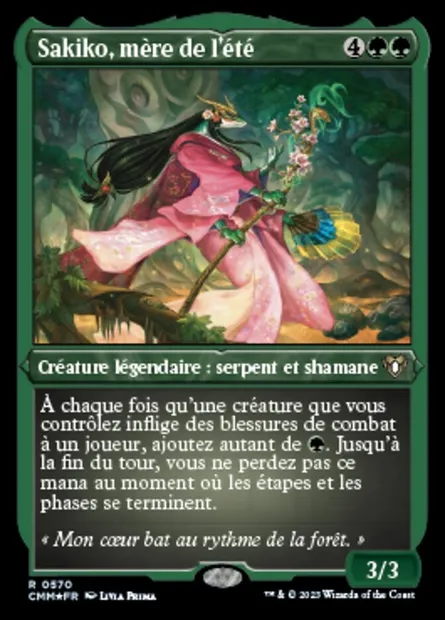 Sakiko, mère de l'été, carte Magic CMM 570 — extension Commander Masters