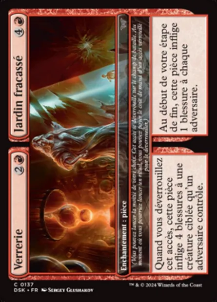 Verrerie // Jardin fracassé, carte Magic DSK 137 — extension Duskmourn: House of Horror