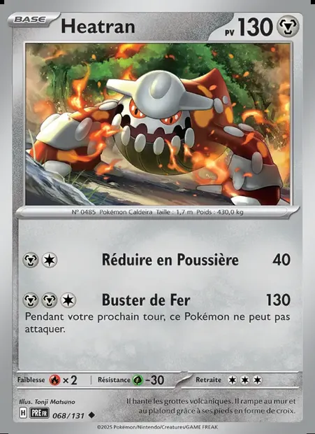 Heatran, carte Pokémon PRE 068 — extension Évolutions Prismatiques