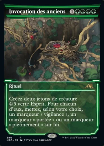Invocation des anciens, carte Magic NEO 390 — extension Kamigawa: La Dynastie Néon