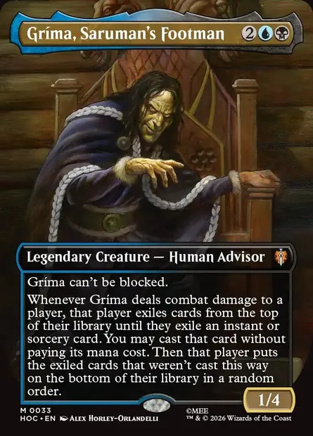 Gríma, Saruman's Footman, Magic card HOC 33 — The Hobbit Eternal set