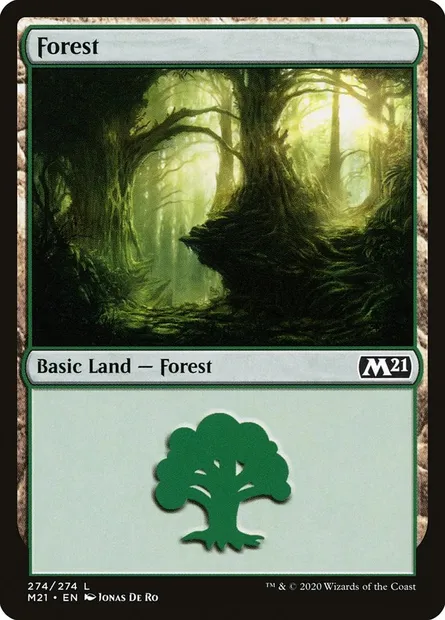 Forêt, carte Magic M21 274 — extension Core Set 2021