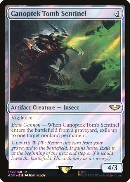 Canoptek Tomb Sentinel, Magic card 40K 152★ — Warhammer 40,000 Commander set