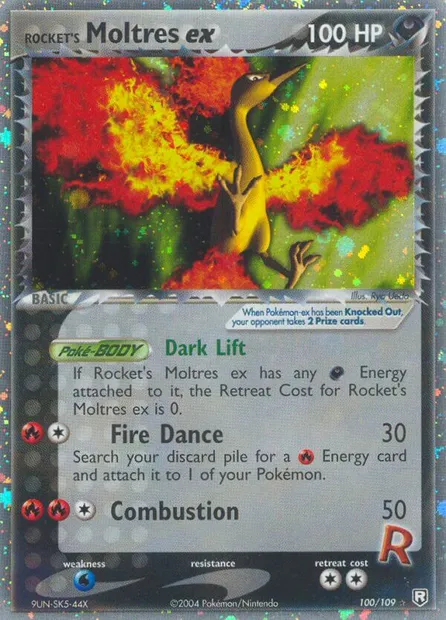 Rocket's Moltres ex, Pokémon card TRR 100 — Team Rocket Returns set