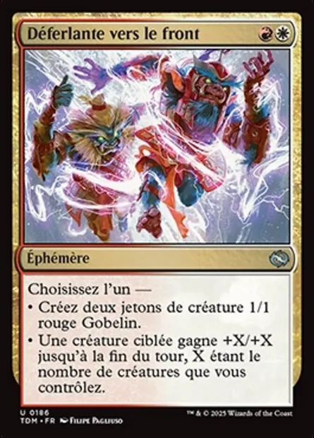Déferlante vers le front, carte Magic TDM 186 — extension Tarkir: Dragonstorm