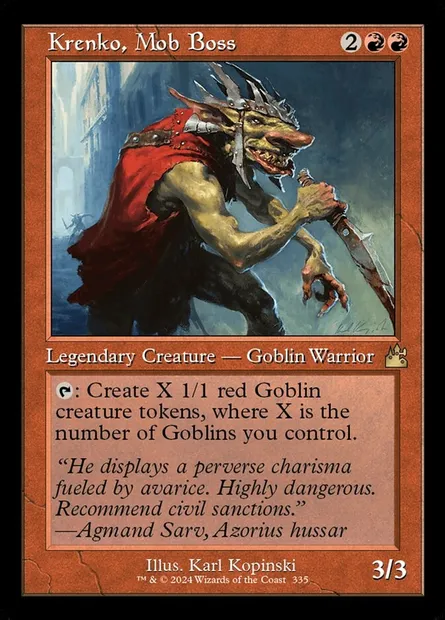Krenko, Mob Boss, Magic card RVR 335 — Ravnica Remastered set