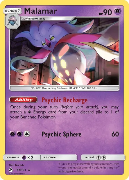 Malamar, Pokémon card FLI 51 — Forbidden Light set