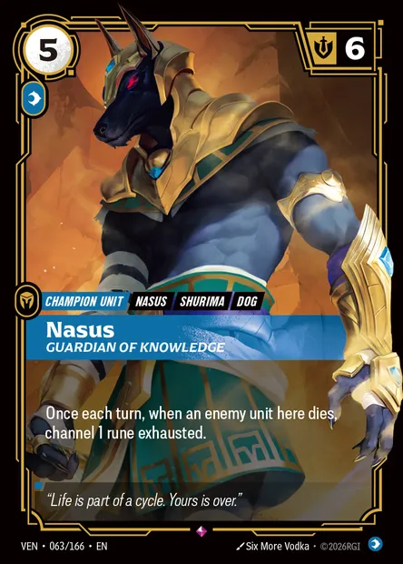 Nasus, Riftbound card VEN 063 — Vendetta set