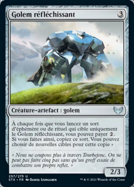 Golem réfléchissant, carte Magic STX 257 — extension Strixhaven: l'Académie des Mages