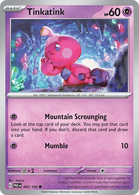 Tinkatink, Pokémon card PAR 082 — Paradox Rift set