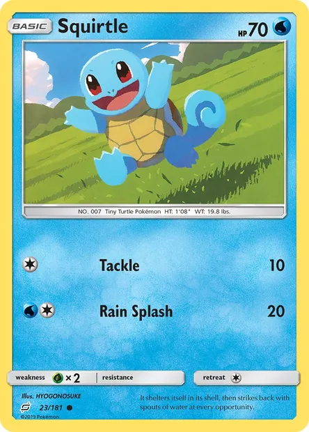 Squirtle, Pokémon card TEU 23 — Team Up set