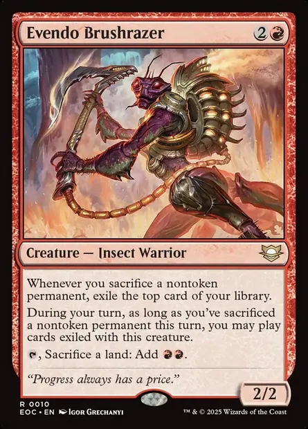 Evendo Brushrazer, Magic card EOC 10 — Edge of Eternities Commander set